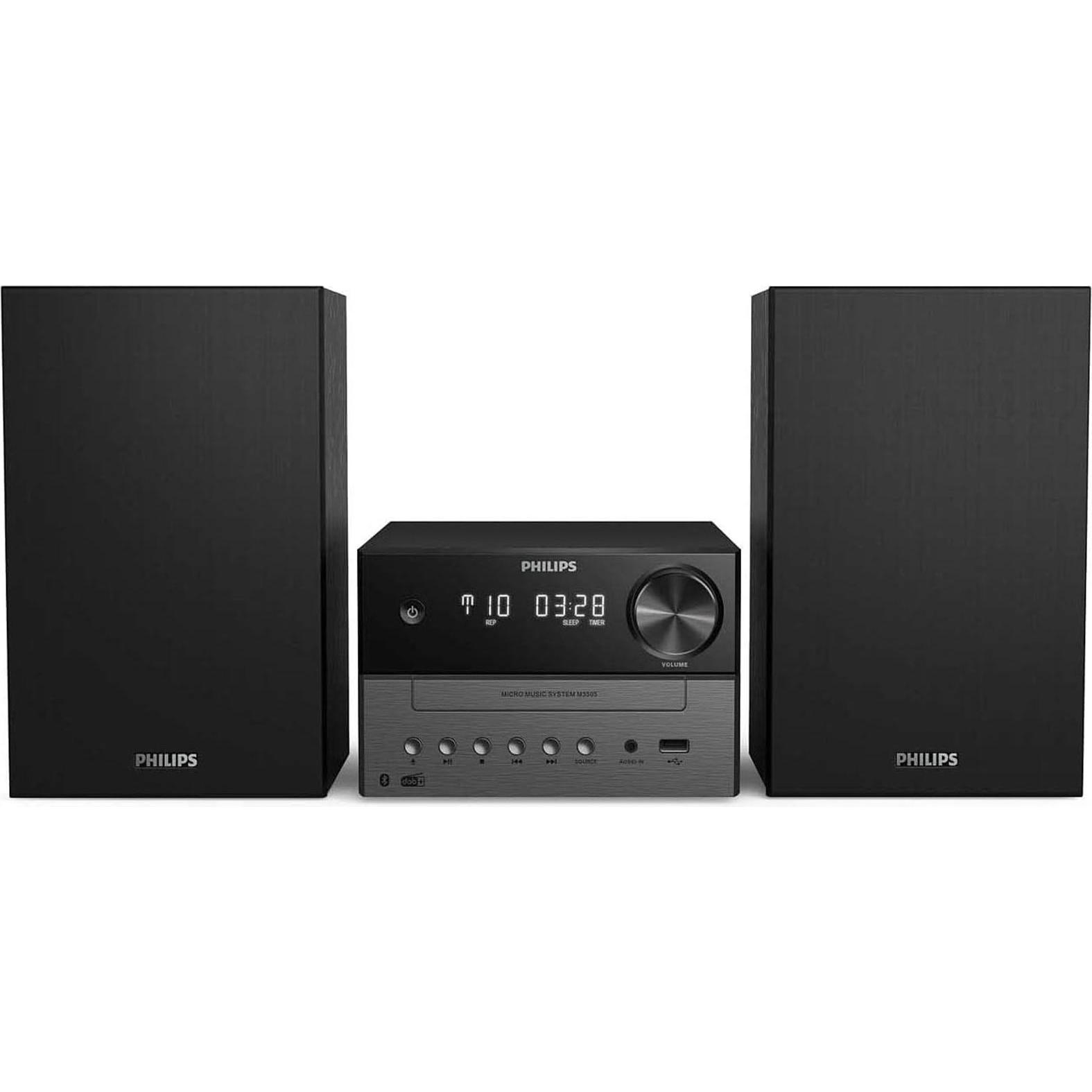 Philips TAM3505 Micro System (CD Player, Bluetooth, 1x 20 W), Stereoanlage, Schwarz