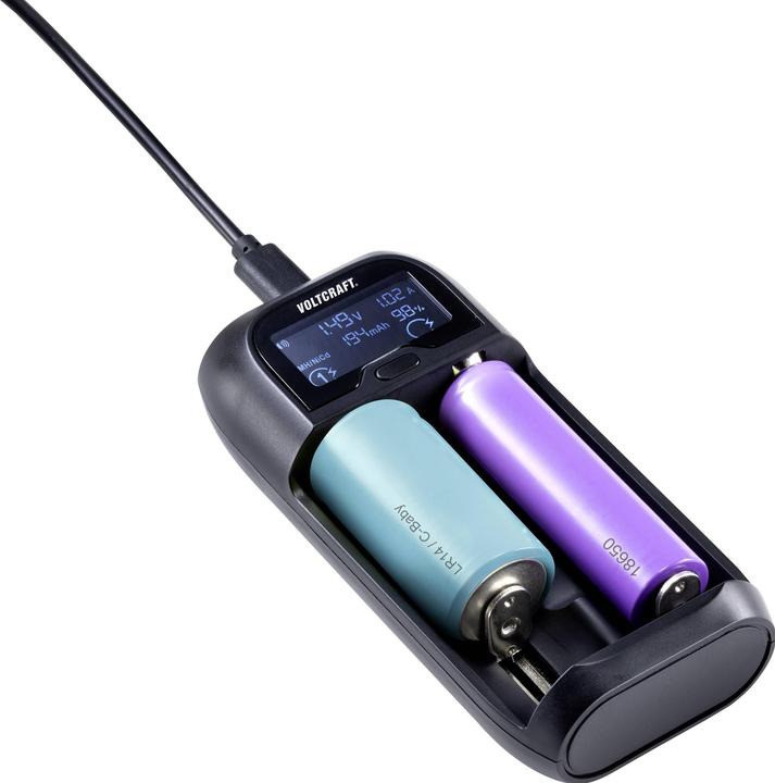 Image du produit Voltcraft Chargeur de cellules rondes (10440, 14500, 14650, 16340, 17500, 17650, 17670, 18350, 18500, 18650, 22650, 26500, 26650, AA, AAA, AAAA, C, Sous-C, Chargeurs sans batterie)