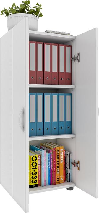 Image du produit VCM Büroschrank Bücher Ordner Aktenschrank Büromöbel Schrank Ulas 3-fach Drehtüren (49 x 34 x 108 cm)