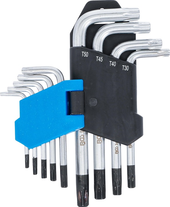 Produktbild BGS Winkelschlüssel-Satz kurz T-Profil (für Torx) mit Bohrung T10 - T50 9-tlg. (T-profil)