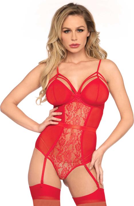 Image du produit Leg Avenue Sheer and lace garter teddy (XL)