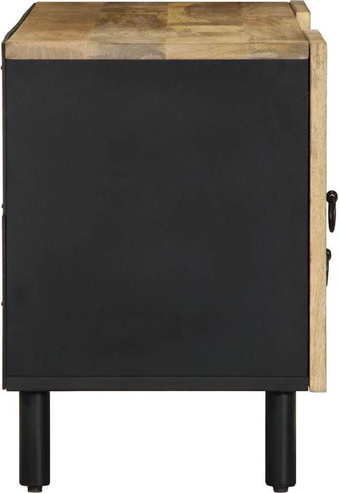 Produktbild VidaXL TV Schrank Lowboard Fernsehschrank Fernsehtisch Schwarz Raues Mangoholz (105 x 33.5 x 46 cm)