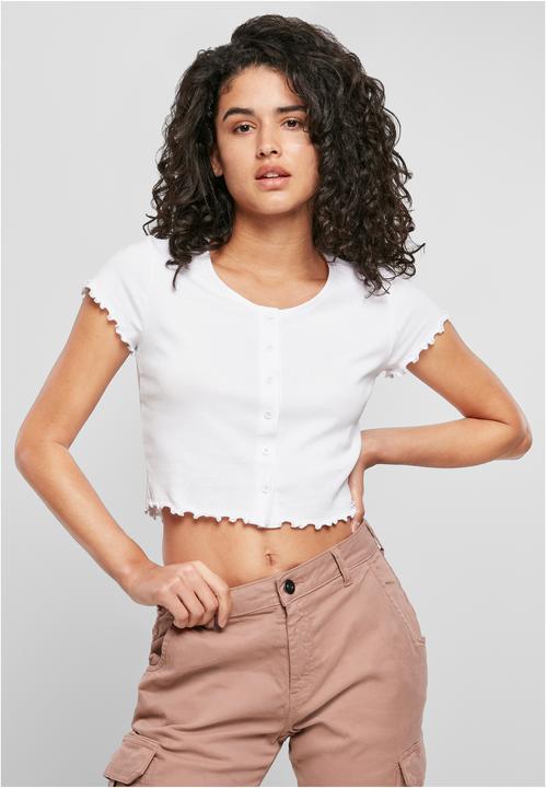 Produktbild Urban Classics Ladies Cropped Button Up Rib Tee (XXL)