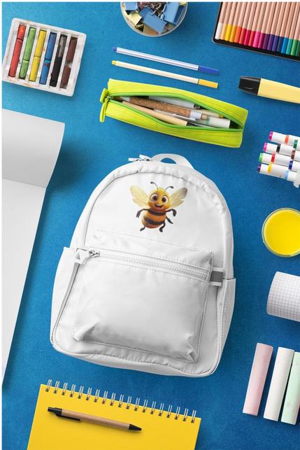 Produktbild Bügelbilder Schulrucksack-Set Comic Biene