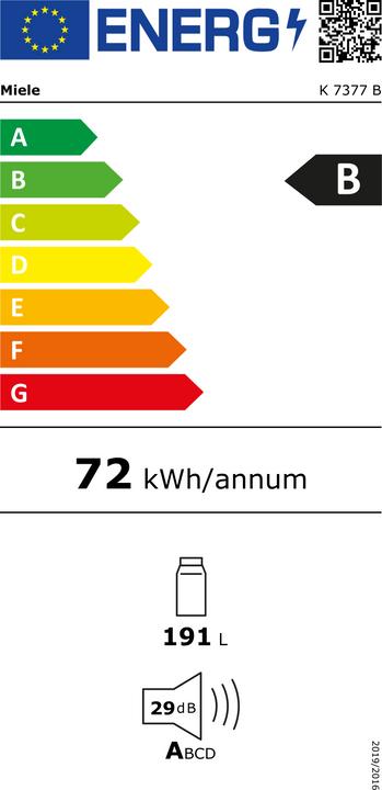 Energy Label Miele K 7377 B (191 l)