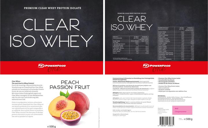Produktbild Powerfood Clear Iso Whey (Peach Passion Fruit, 1 Stk., 521 g)