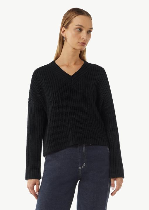 Produktbild Comma Strickpullover Strickpullover mit V-Ausschnitt und überschnittenen Schultern (38)
