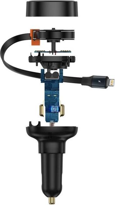 Actual product image Baseus Enjoyment Pro Car Charger U+Retractable iP Cable 55W Cluster - Black