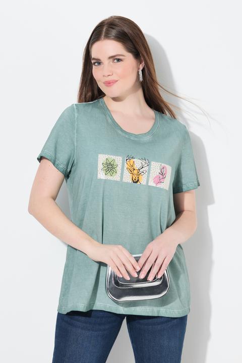 Produktbild Ulla Popken T-Shirt, Trachtenstil, Classic, Rundhals, Halbarm (46, 48)