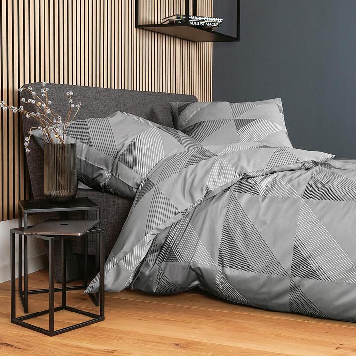 Produktbild Janine Mako-Satin Bettwäsche J.D. 87065 grau (Bettwäsche Set, 80 x 80 cm, 200 x 220 cm)