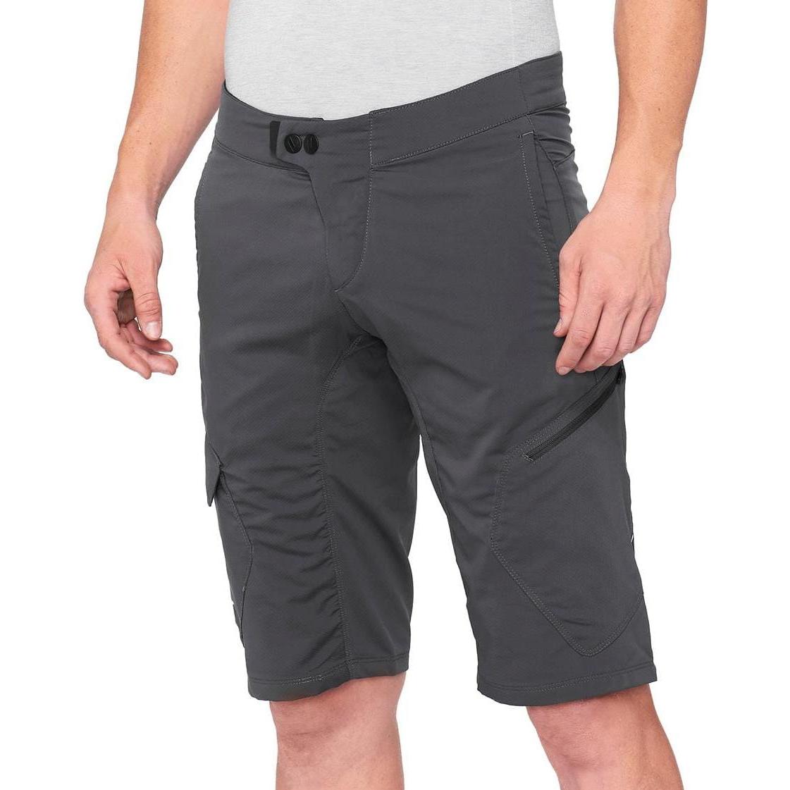 100%, Herren, Velohosen, MTB WEAR Unisex Ridecamp Charcoal-34 Shorts, Kohlegrau (Schwarz), 34 (34), Grau, 34