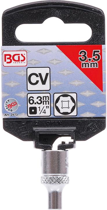Produktbild BGS Steckschlüssel-Einsatz Sechskant Antrieb Innenvierkant 6,3 mm (1/4") SW 3,5 mm (3.5 mm)