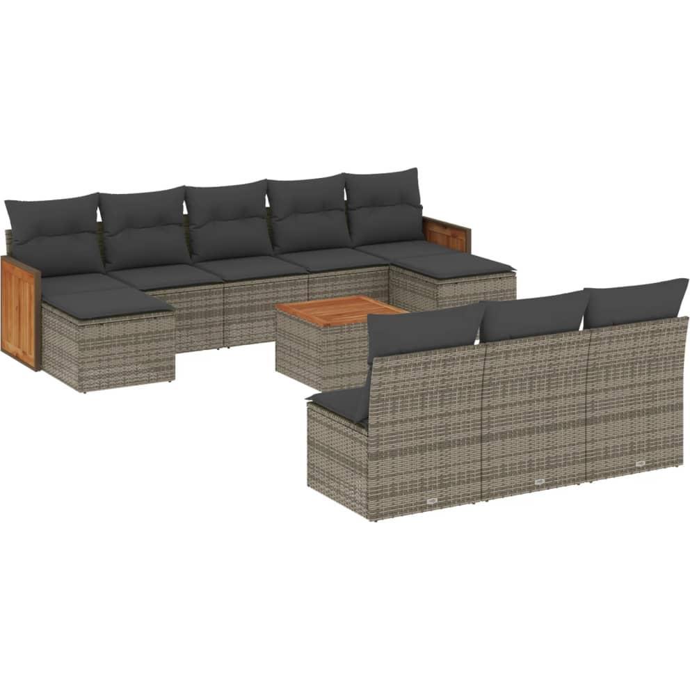 VidaXL, Gartenlounge, 10-tlg. Garten-Lounge-Set mit Kissen