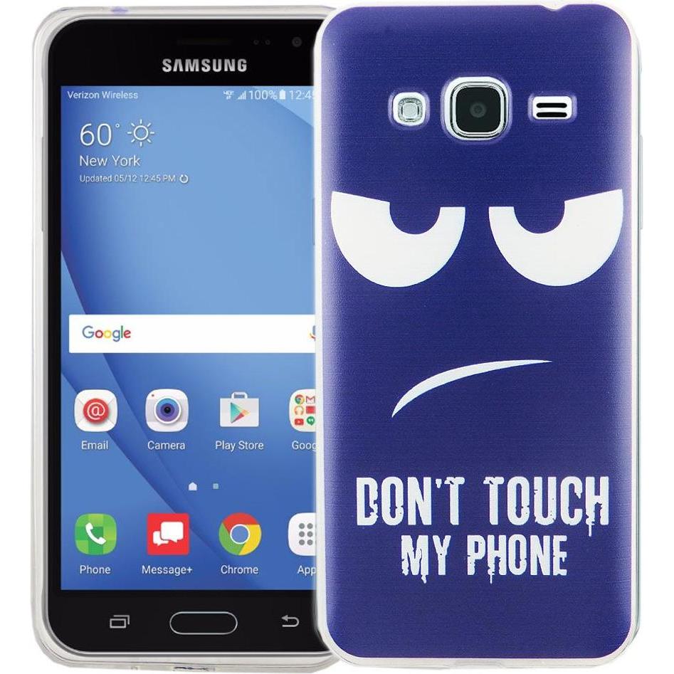 König Design Handy Hülle für Samsung Galaxy J3 Dont Touch Blau Tasche Case Cover Motiv (Samsung Galaxy J3 (2016)), Smart...