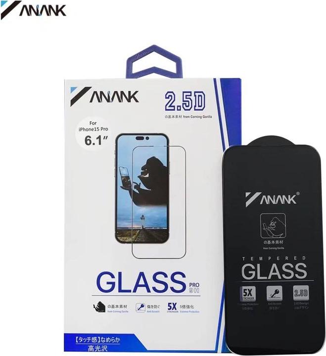 Actual product image Anank 2.5D Corning Gorilla transparent armoured glass for iPhone 16 - 5x reinforced (1 Piece, Apple iPhone 16)