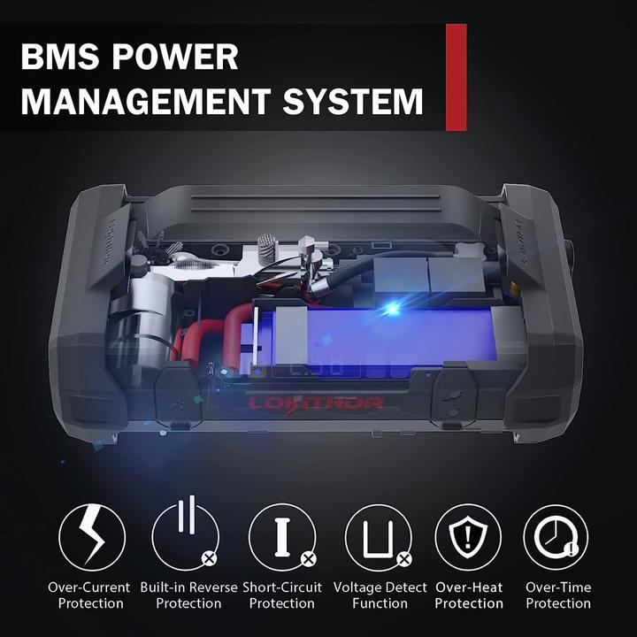 Produktbild Lokithor Powerbank / Jump starter JA302, 2500A, kompresor 10-150 PSI (2500 A, 17100 mAh)