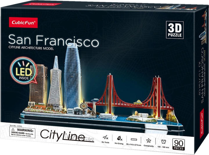 Immagine prodotto Cubicfun Puzzle 3d Linea città San Francisco LED (90 pezzi)