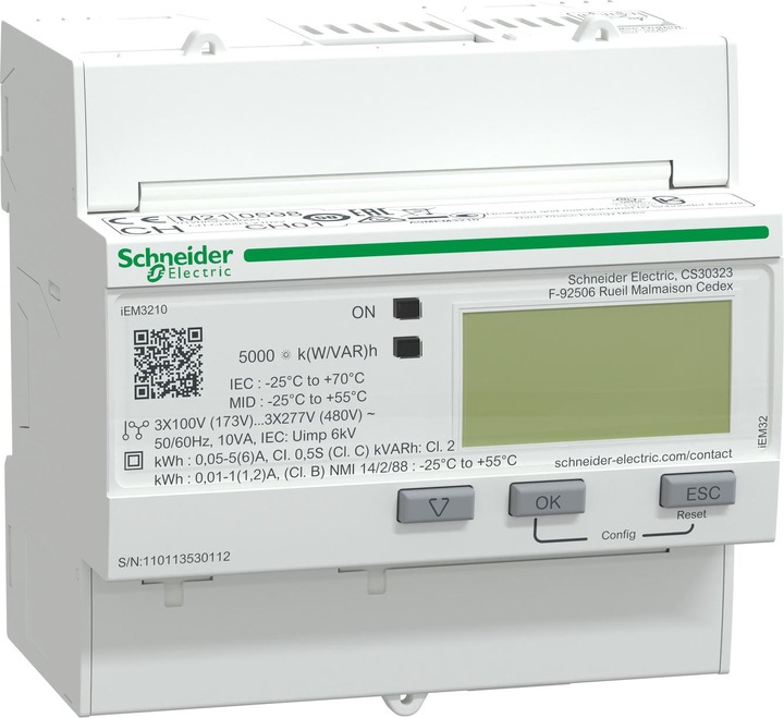 Actual product image Schneider Electric iEM3210 Energy Meter CT Pulse MID