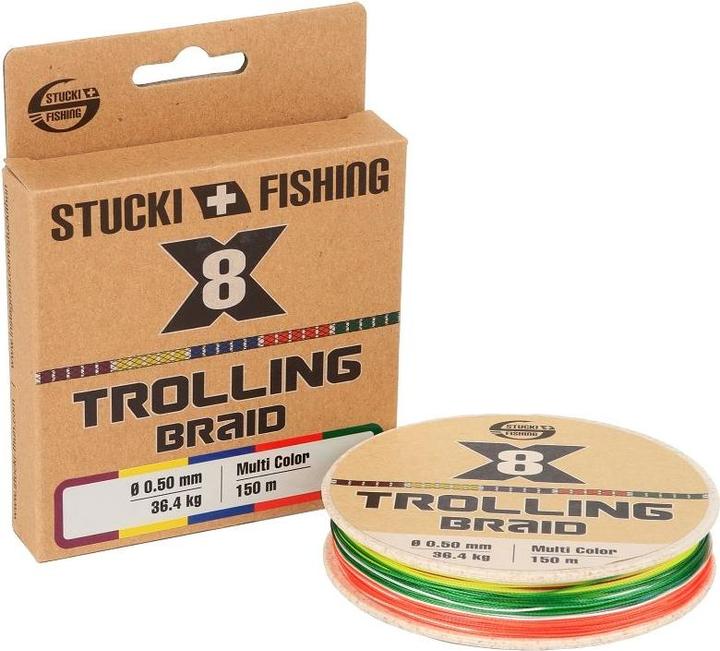 Stucki Fishing Treccia per traina X8, Multicolore