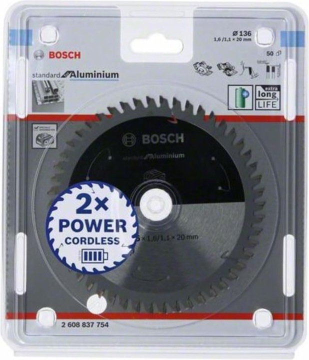 Actual product image Bosch Professional Zubehör PRO Aluminium cordless circular saw blade, 136 x 1.6 x 20 mm
