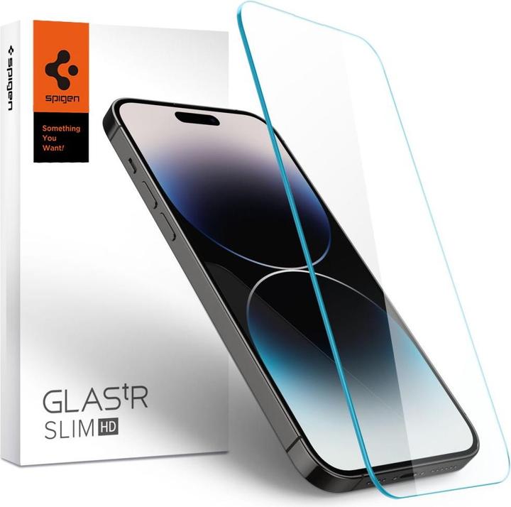 Spigen Spiele Glas.TR Slim iPhone 14 Pro AGL05222 gehärtetes Glas (1 Stück, Apple iPhone 14 Pro)