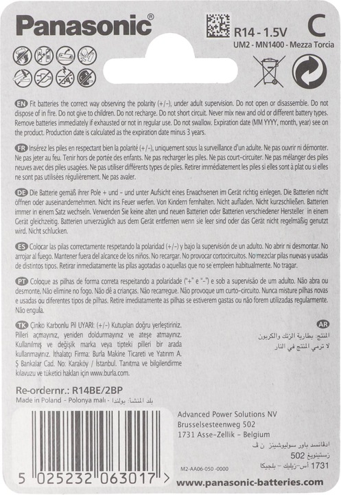Produktbild Panasonic Batterie General Purpose Baby C LR14 (2 Pcs.) (2 Stk., R14)