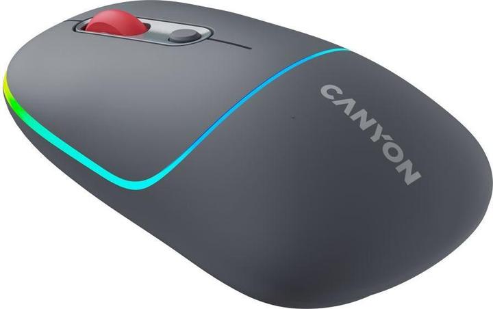 Actual product image Canyon MW-22, 2in1 wireless optical mouse Bluetooth / Wireless USB, 800/1200/1600 DPI, 4 print, grey (Wireless)