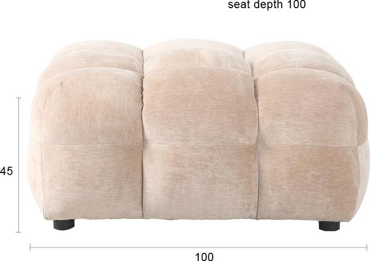 Produktbild Dutchbone Hocker Hackman Velours Beige