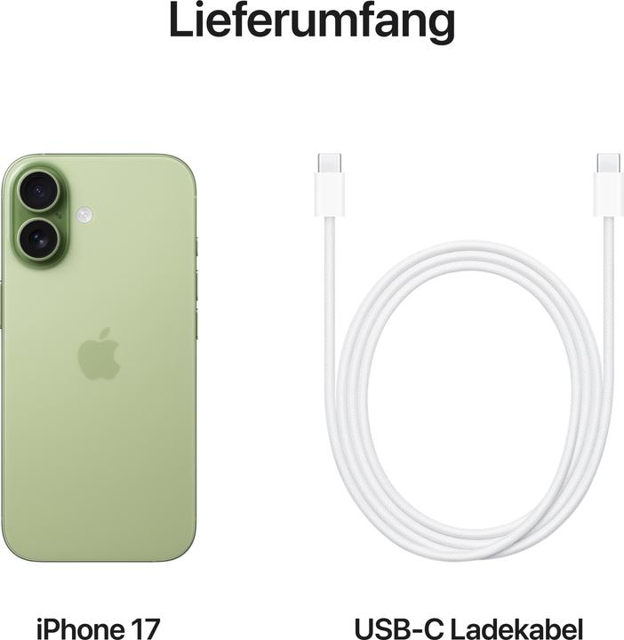 Produktbild Apple iPhone 17 (512 GB, Sage, 6.30", Dual SIM, 5G)