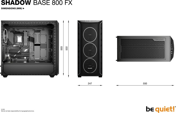 Produktbild be quiet! Shadow Base 800 FX (Mini-ITX, mATX, ATX, E-ATX)