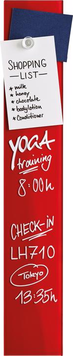 Actual product image Magnetoplan MAGNETOP. Design glass board 13400006 intense red 100x600mm (10 x 60 cm)