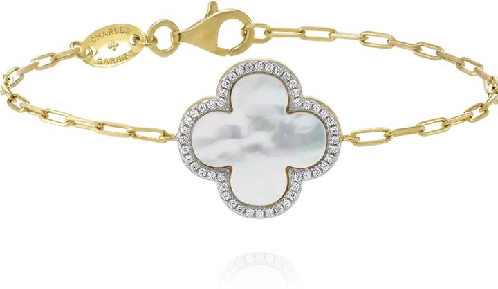 Produktbild Charles Garnier Armband aus vergoldetem Silber, Perlmutt, Zirkonoxid (21 cm, 925er Silber)