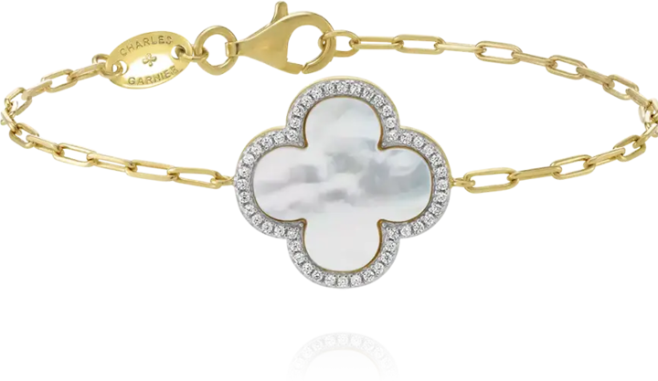 Produktbild Charles Garnier Armband aus vergoldetem Silber, Perlmutt, Zirkonoxid (21 cm, 925er Silber)