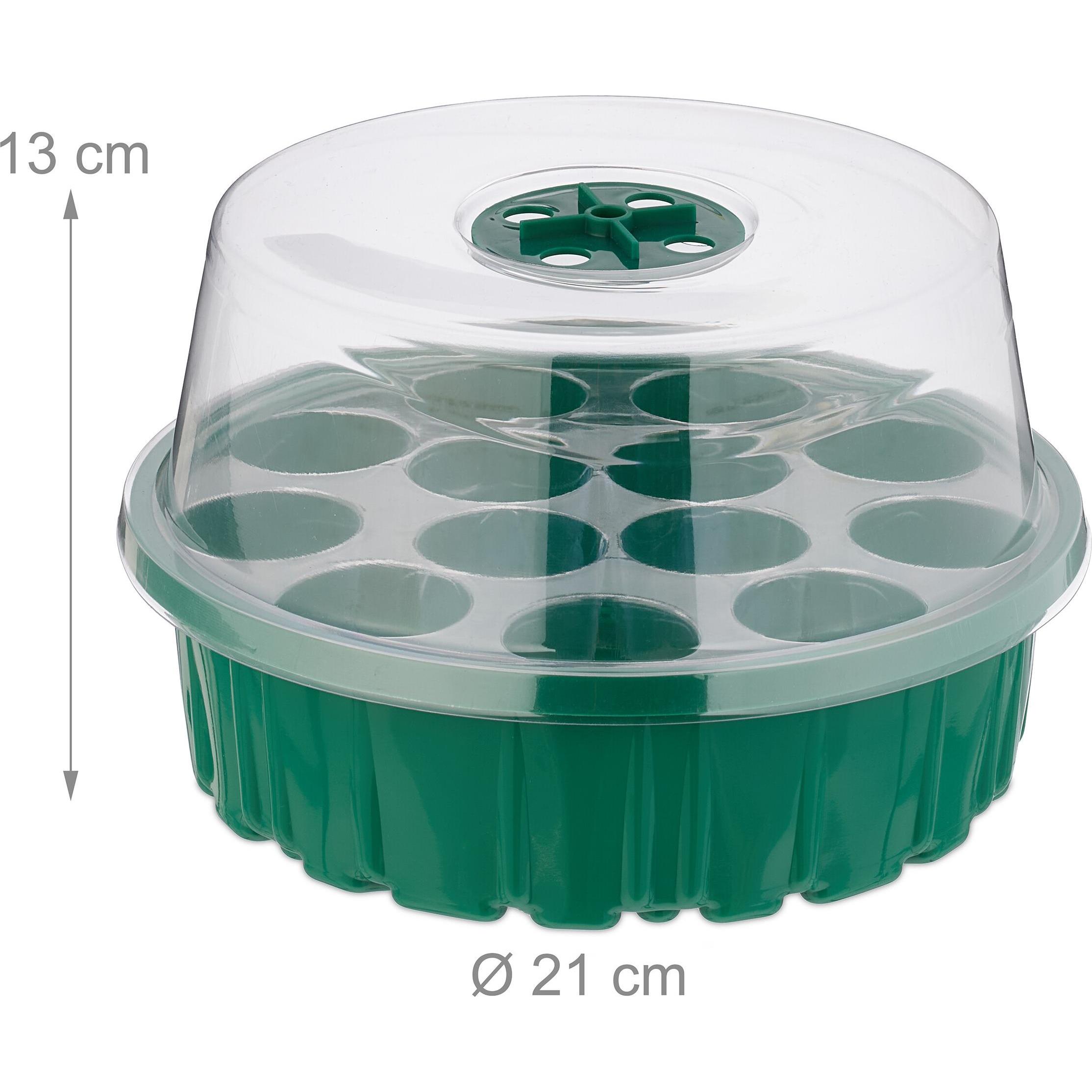 Thumbnail - Relaxdays, Anzuchttöpfe + Anzuchtschalen, 2x Anzuchtgewächshaus