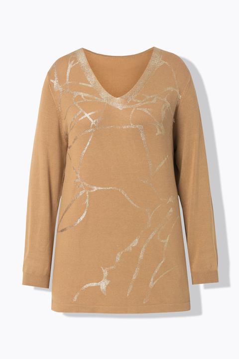 Produktbild Miamoda Pullover, A-Linie, Metallic-Marmormuster (54)