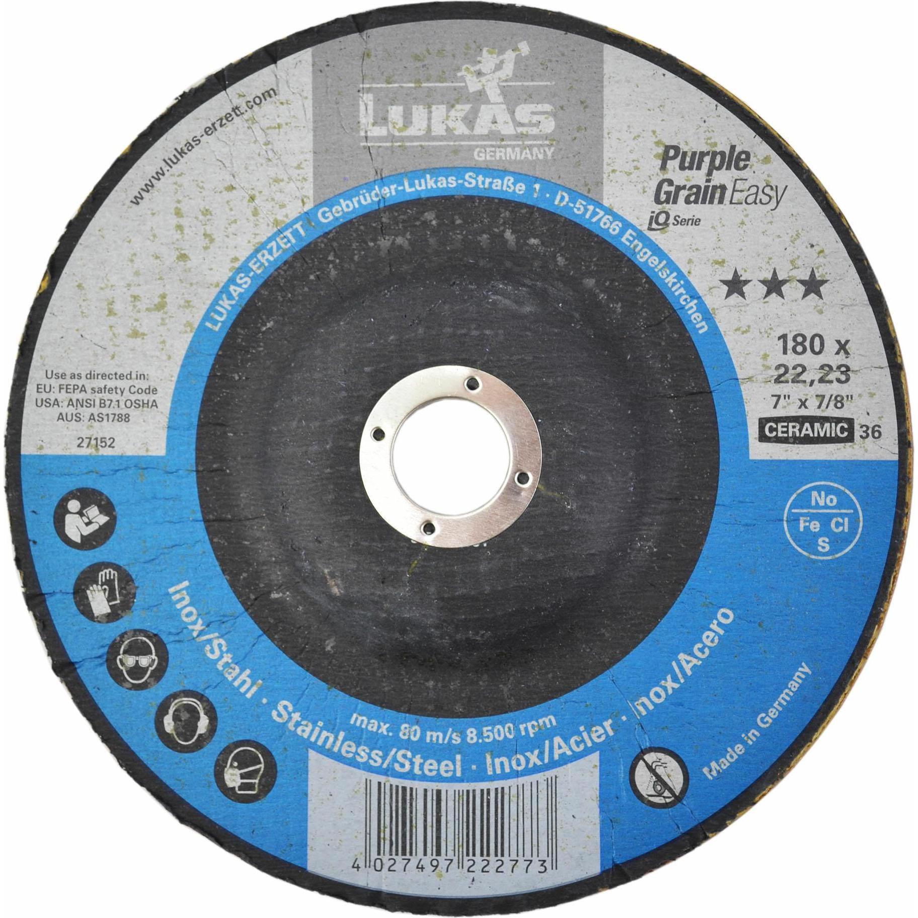 Lukas, Abrasivi, LUKAS-ERZETT A27611800361547 Schleifscheiben-Set Durchmesser 180 mm Bohrungs-Ø 2 (36)