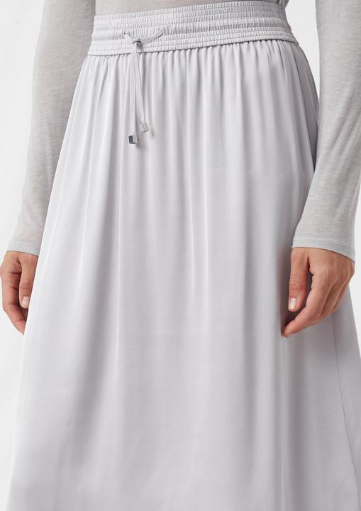 Produktbild Comma Rock Midirock aus Satin mit Elastikbund und Bindeband (40)