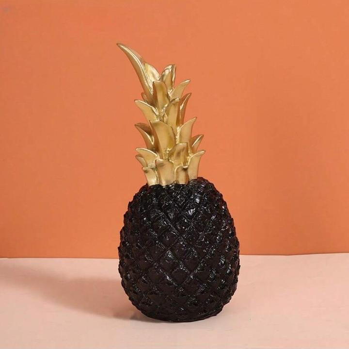 Cbx Ananas Dekoration Schwarz Gold 23cm
