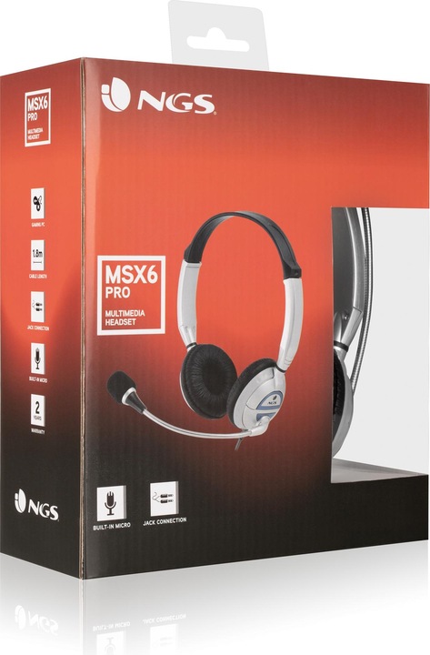 Produktbild NGS MSX6 PRO Kopfhörer Verkabelt Kopfband Calls/Music Schwarz (Kabelgebunden)