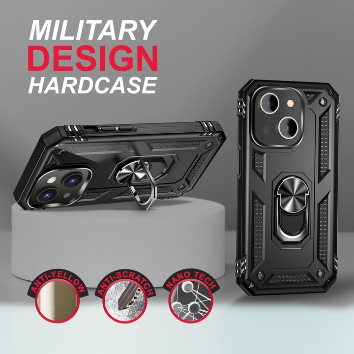 Immagine prodotto Nalia Coperchio ad anello antiurto in stile militare (Apple iPhone 14)