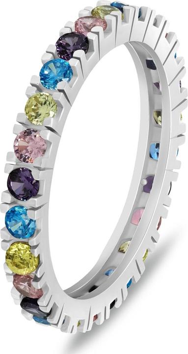 Actual product image Brilio Silver - Playful silver ring with coloured zircons RI116WRBW - Circuit: 54 mm (54)