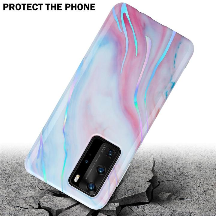 Image du produit Cadorabo Couverture IMD TPU Marbre coloré (Huawei P40 Pro+)