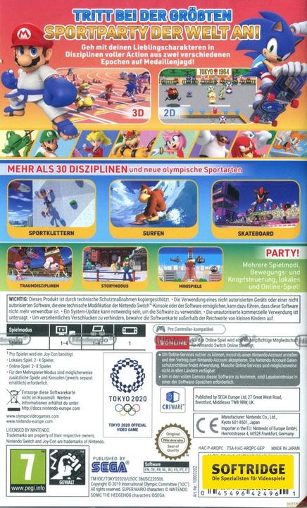 Image du produit Nintendo Mario & Sonic aux Jeux Olympiques : Tokyo 2020 (Switch, DE)