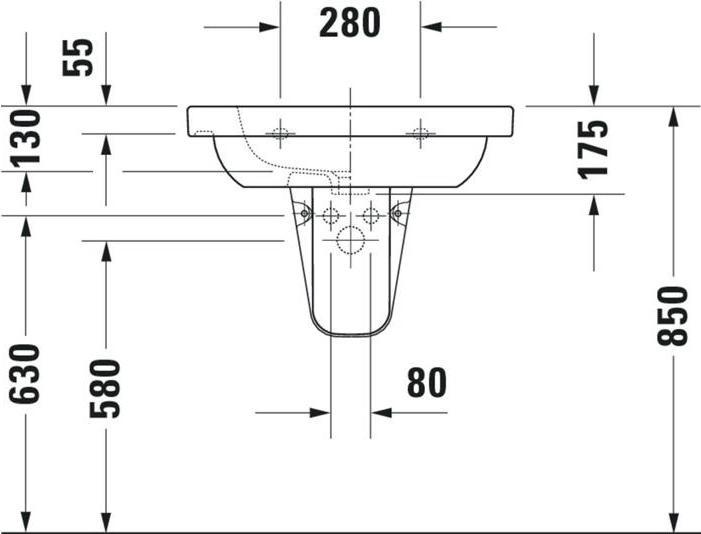 Image du produit Duravit Meuble-lavabo D-Code 65 cm blanc 03426500002 (480 mm, 650 mm)