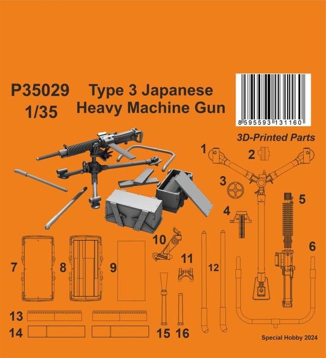 CMK Type 3 Japanese Heavy Machine Gun 1/35