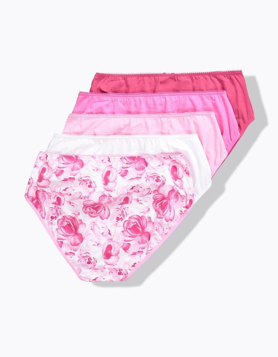 Produktbild Ulla Popken Midislips, 5er-Pack, Rosen/einfarbig (60, 5er Pack)