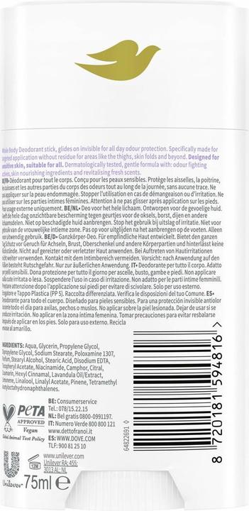 Produktbild Dove Stick All Over Body Lavender 75ml (Stick)