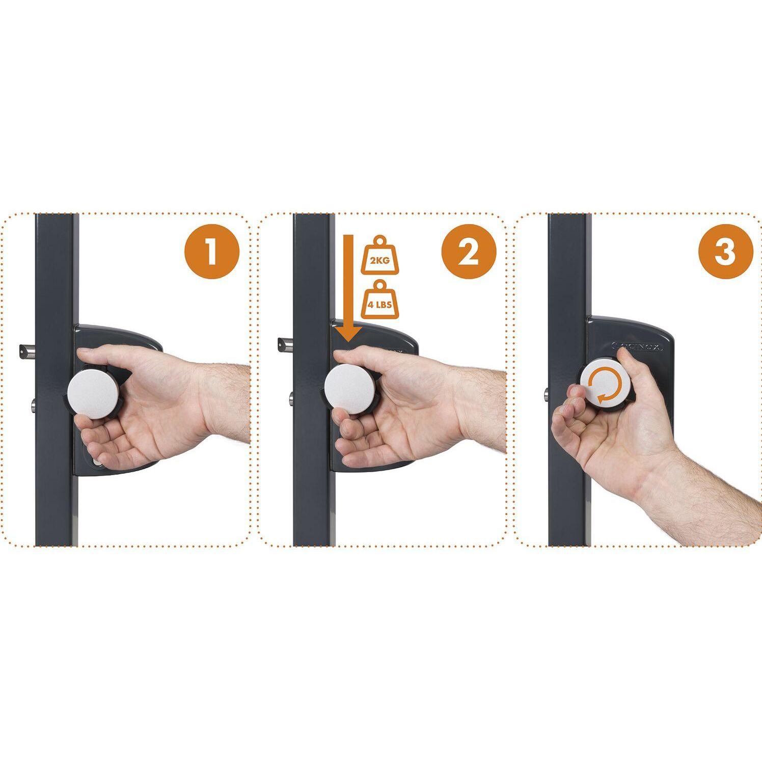 Thumbnail - Locinox, Türgriff + Fenstergriff, Türknopfdrücker KIDLOC 2,59/54,6/41 mm, VK 8x60 mm,Edelstahl/Poly. (Türknopf)