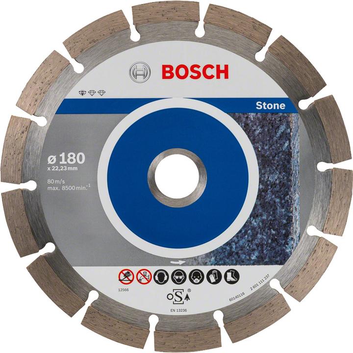 Produktbild Bosch Professional Zubehör Diamanttrennscheibe Standard for Stone, 180 x 22,23 x 2 x 10 mm, 10er-Pack
