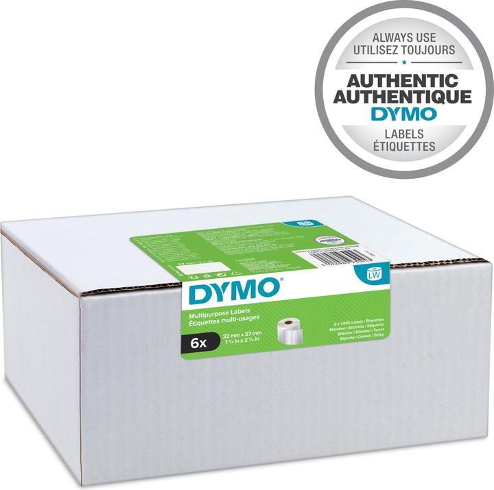 Produktbild Dymo Vielzweck-Etiketten 32 x 57 mm 6x 1000 St.
